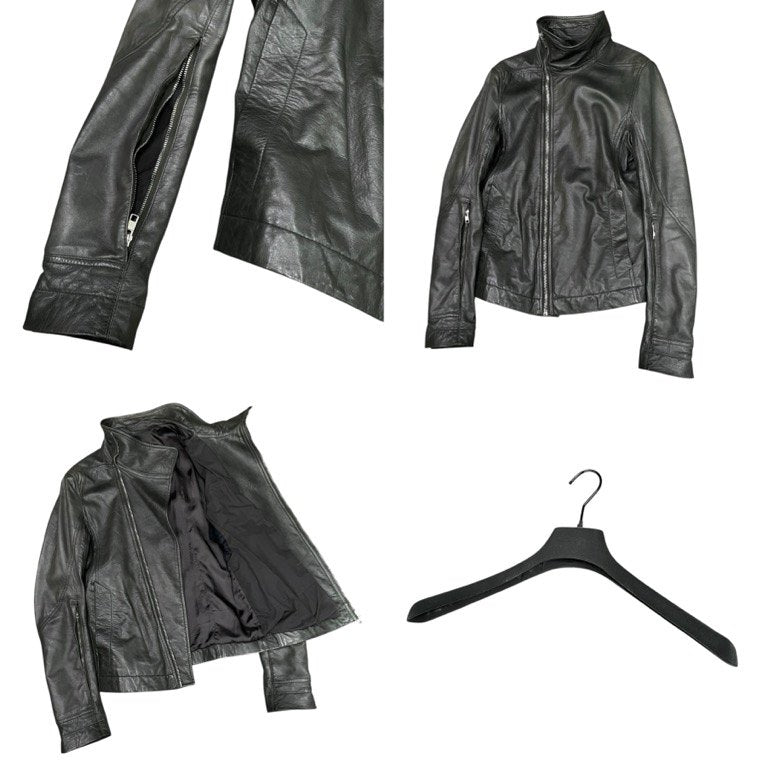 Rick Owens 14AW ラムレザーハイネックレザージャケット MOODY FW ブルゾン コート アウター ライダース バイカー リックオウエンス メンズ