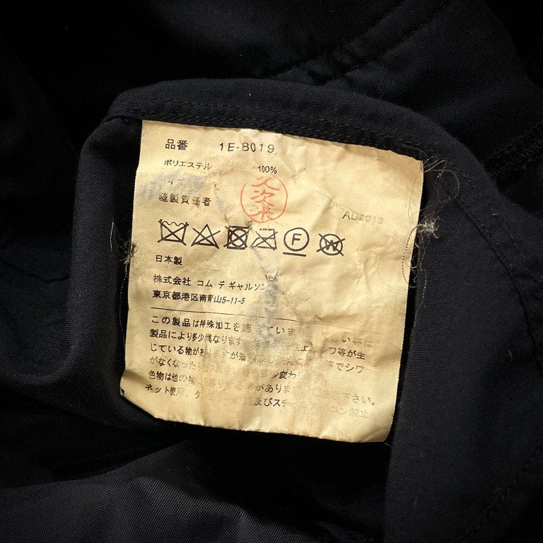 BLACK COMME des GARCONS 20SS テーラードジャケットドッキングオーバーサイズカットオフポリエステルシャツ ブラウス ブラック コムデギャルソン メンズ レディース ユニセックス