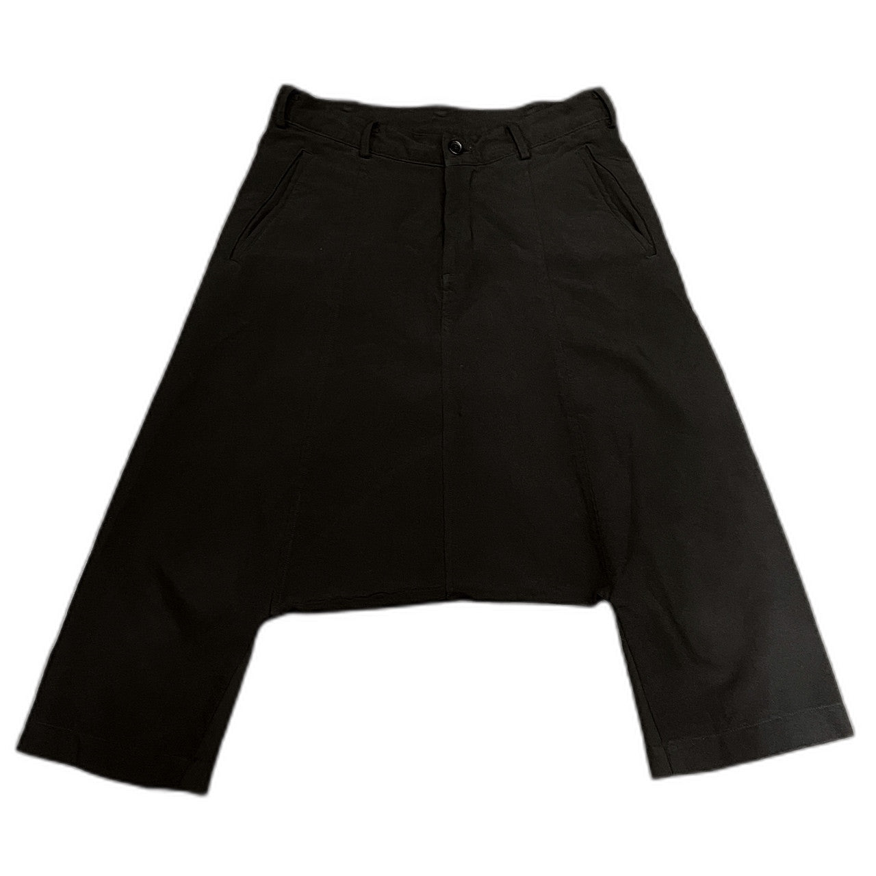 BLACK COMME des GARCONS ポリエステル特殊加工クロップドサルエルパンツ ボトムス 縮絨 ブラック コムデギャルソン メンズ レディース ユニセックス