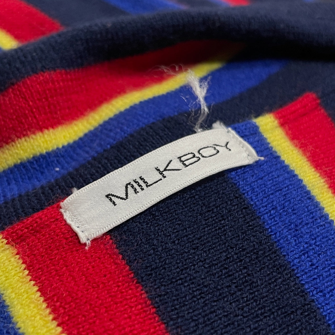MILKBOY 金ボタンストライプニットジャケット カーディガン トップス アウター Archive 90s ミルクボーイ メンズ レディース ユニセックス
