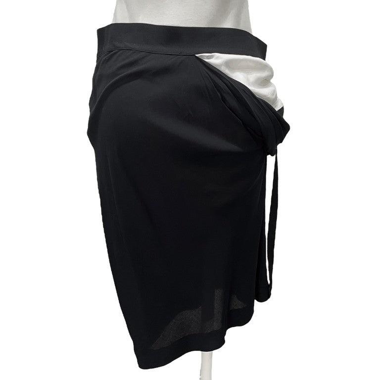 ANN DEMEULEMEESTER 00s レーヨンシフォンサイドアジャスターレイヤードイージースカート ボトムス ウエストゴム アンドゥムルメステール レディース