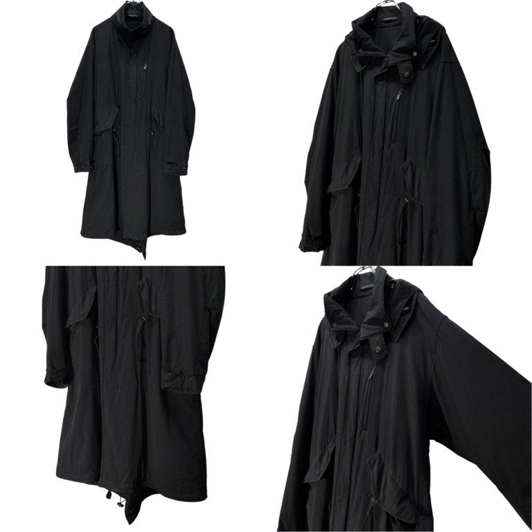 Yohji Yamamoto Pour Homme 20AW Thinsulate Left Piping Pocket Mods Coat I-左胸片玉P付モッズコート ポリエステルタイプライターシンサレートモッズコート ジャケット ブルゾン HR-C10-901 定価151,800円 ヨウジヤマモト