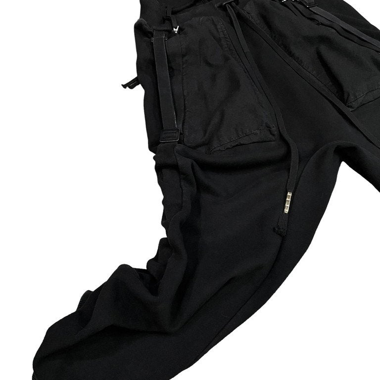 Boris Bidjan Saberi P18 ニッケルプレスダブルオブジェクトダイサイドベルトアナトミカルサルエルスウェットパンツ ドロップクロッチ ジョガー F092