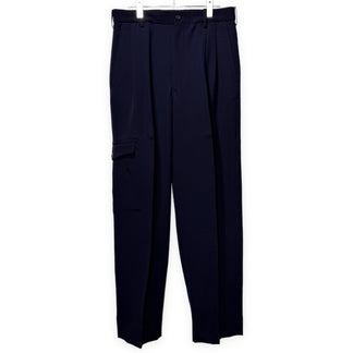 Yohji Yamamoto Pour Homme ウールギャバジンカーゴポケットワイドテーパードパンツ スラックス トラウザーズ Archive 80s 丸文字 ボトムス ヨウジヤマモトプールオム メンズ