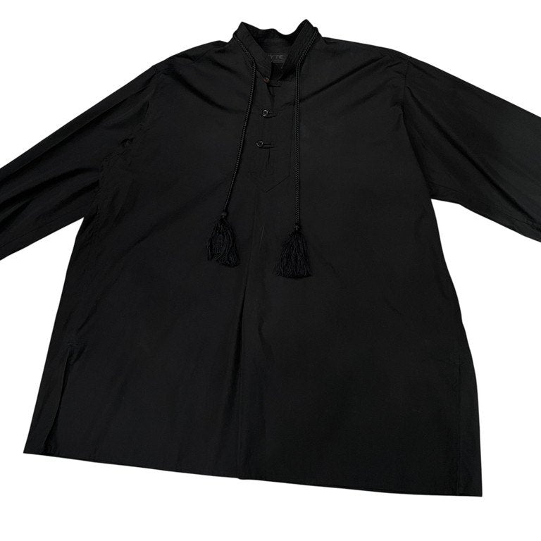 S'YTE Yohji Yamamoto 18AW BROAD COTTON TASSEL SHIRT コットンブロードフリンジタッセルスタンドカラープルオーバーシャツ ブラウス チュニック トップス サイト ヨウジヤマモト メンズ レディース ユニセックス