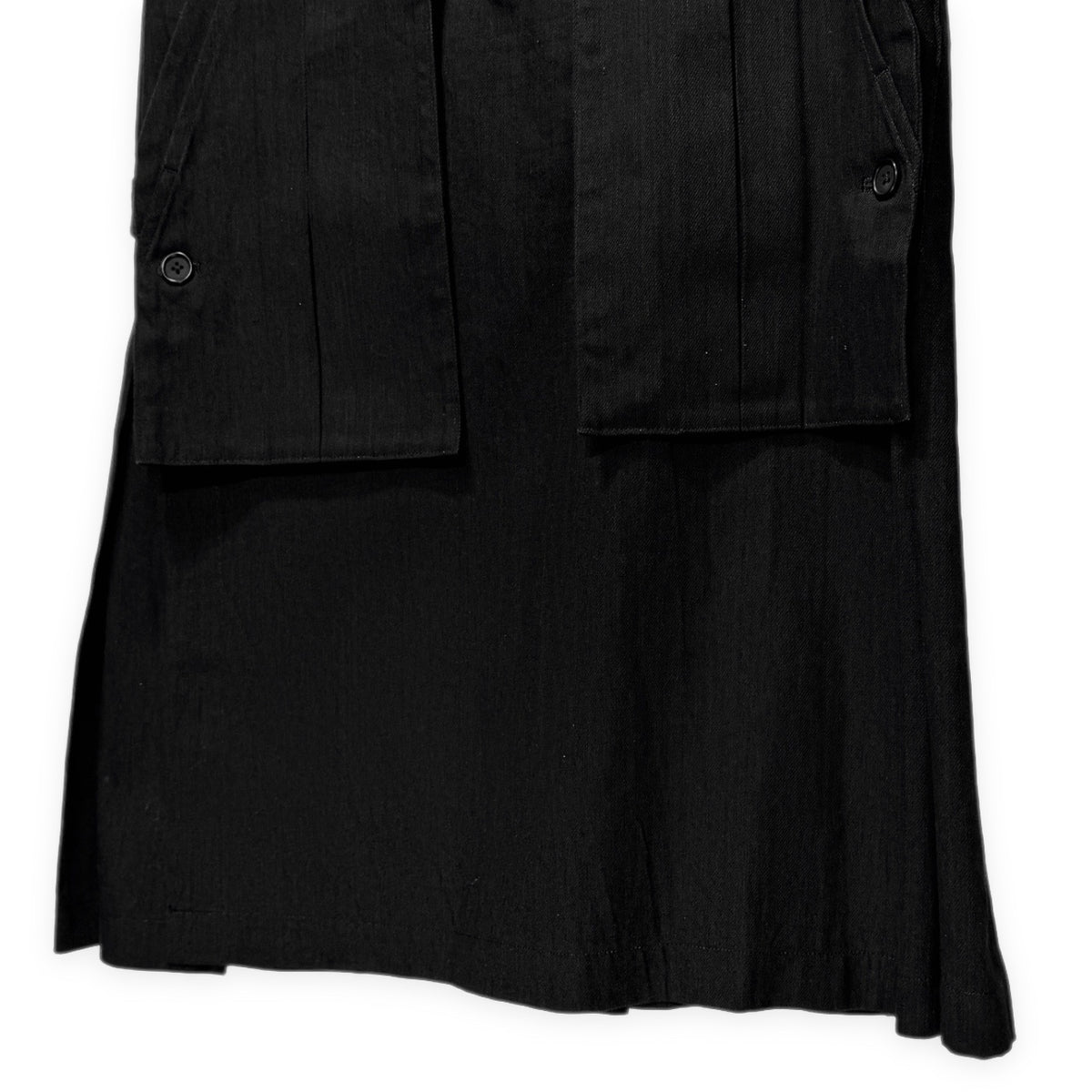 Yohji Yamamoto Pour Homme 16AW ブラックデニム手織りプリーツキルトスカート 巻き ボトムス パンツ Archive ヨウジヤマモトプールオム メンズ