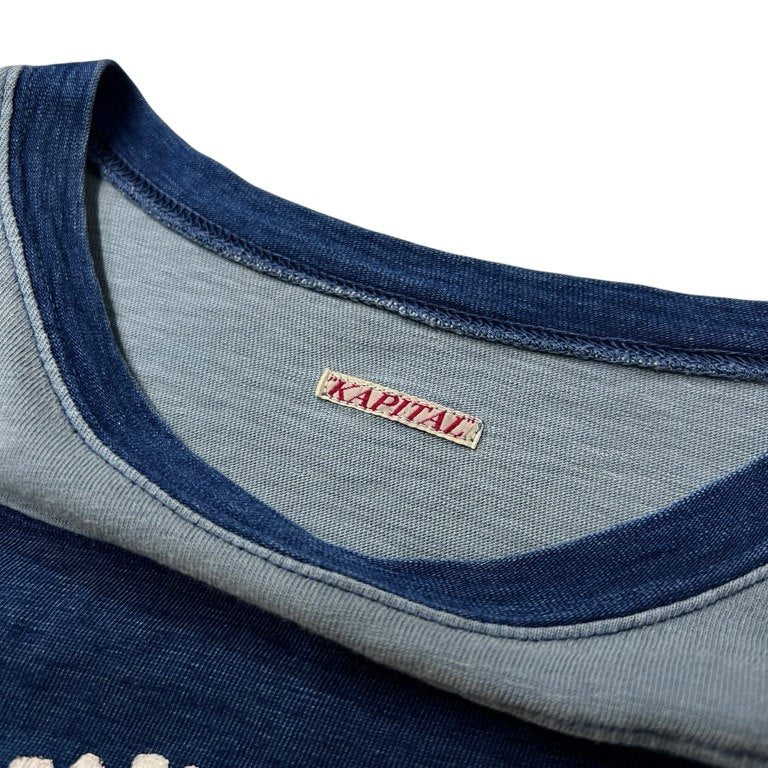 KAPITAL プリントパッチワーク7分丈Tシャツ カットソー Tee T-shirt トップス キャピタル メンズ レディース ユニセックス