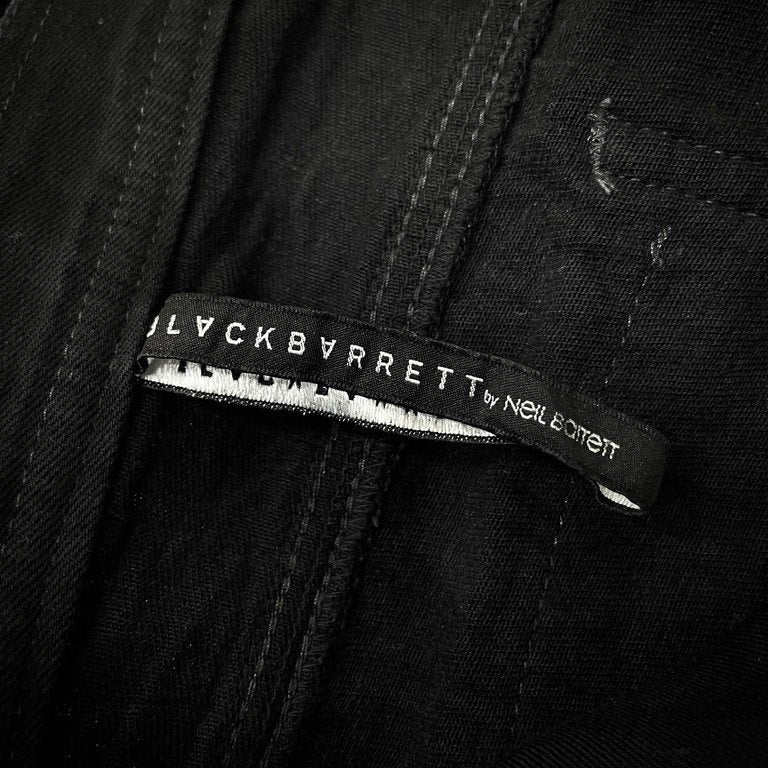 BLACK BARRETT by Neil Barrett アクリル樹脂コーティングブラックデニムカットオフハーフパンツ ショーツ ショート Archive ボトムス ブラックバレット ニールバレット メンズ