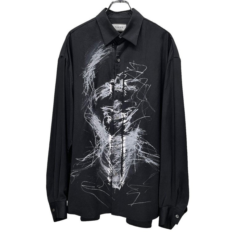 TAAKK 23AW DRAWING PRINT SHIRT ドローイングプリントオーバーサイズシャツ ワイド 定価37,400円 TA23AW-SH033