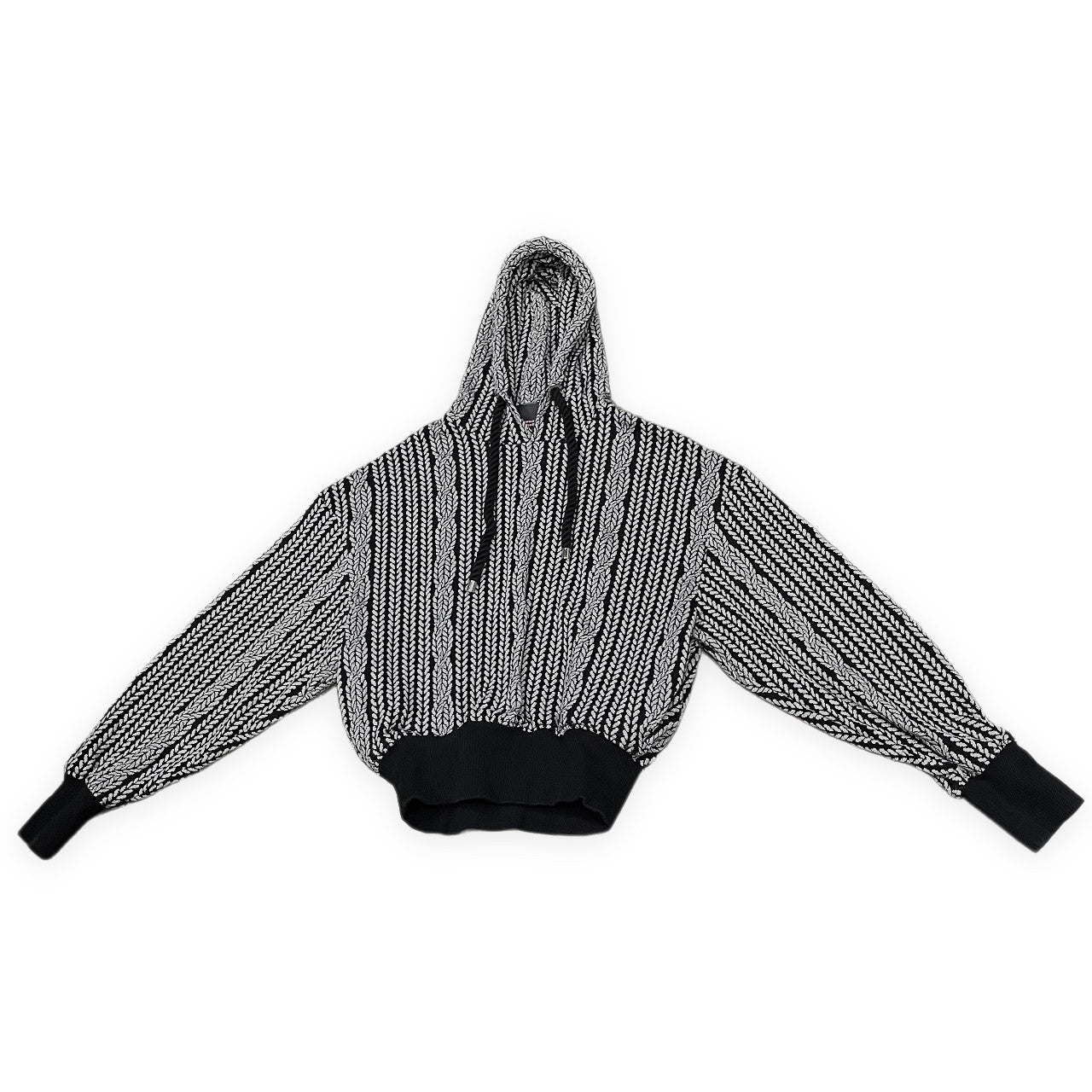 anrealage homme 24AW ROPE KNITTING JACQUARD SWEAT HOODIE ロープ柄ジャカードプルオーバースウェットパーカー フーディ トップス 定価46,200円 アンリアレイジ オム メンズ