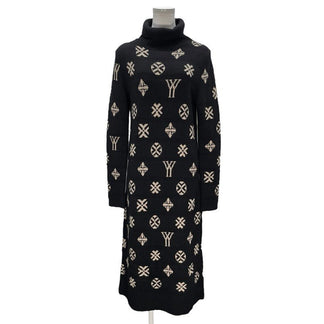 Yohji Yamamoto Femme 07AW YYモノグラムタートルネックロングニットワンピース Archive 総柄 ロゴ セーター トップス アウター ヨウジヤマモトファム レディース