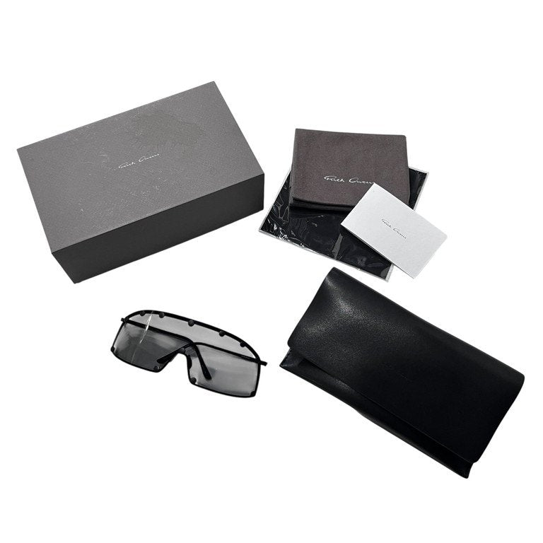 Rick Owens SHIELDING SUNGLASSES BLK TEMPLE / BLK LENSシールディングサングラス アイウェア 眼鏡 RG0000001 0909 リックオウエンス メンズ レディース ユニセックス