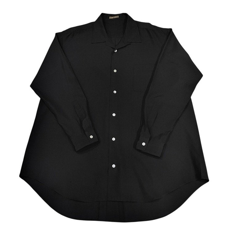 Y's for men ウールタキシードクロスオープンカラーオーバーサイズシャツ ブラウス トップス 開襟 Archive 90s ビッグシルエット Yohji Yamamoto Pour Homme ヨウジヤマモトプールオム ワイズフォーメン メンズ