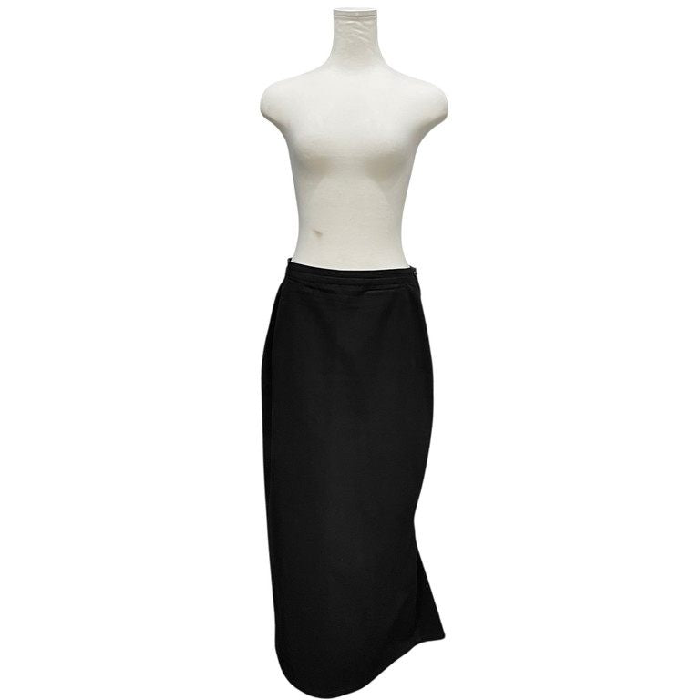 Yohji Yamamoto Femme 03SS コットンギャバジンテーピングステッチアシンメトリーロングスカート Archive テープ 刺繍 パンツ ボトムス ヨウジヤマモトファム レディース