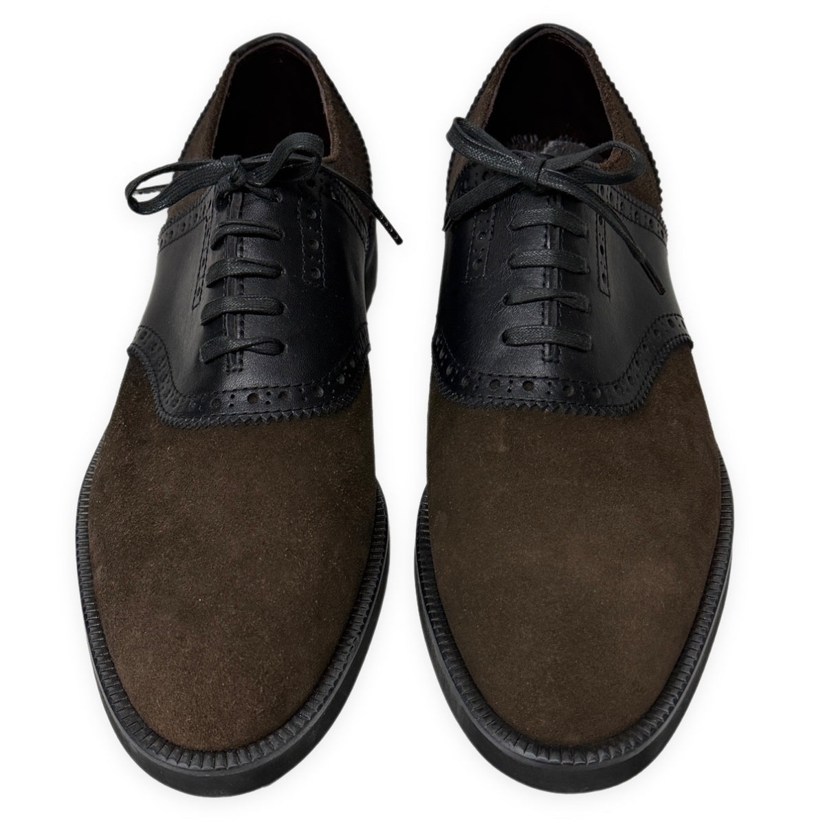 COMME des GARCONS HOMME PLUS レザー切り替えブローグシューズ ブーツ 短靴 クツ Archive 80s 90s スエード チップ メダリオン 26.5cm コムデギャルソンオムプリュス メンズ