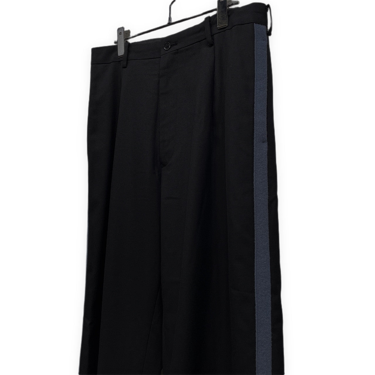 Yohji Yamamoto Pour Homme 01AW ウールギャバジン1タック裾ボタンサイドラインパンツ 側章 脇テープ Archive ギャングスター期 ボトムス ヨウジヤマモトプールオム メンズ