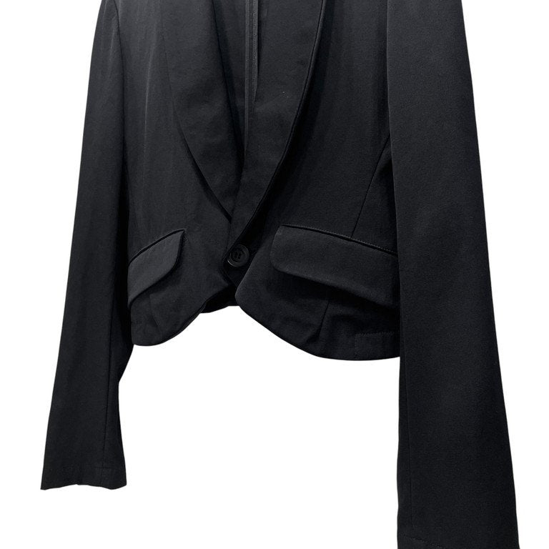 LIMI feu ウールギャバジンショールカラー1Bショートテーラードジャケット ブレザー ブルゾン コート アウター Yohji Yamamoto Femme リミフゥ ヨウジヤマモト レディース