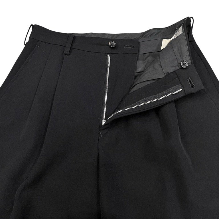 Yohji Yamamoto Pour Homme ウールギャバジン2タックテーパードパンツ スラックス トラウザーズ Archive 80s 90s 丸文字ロゴ 初期 ボトムス ヨウジヤマモトプールオム メンズ