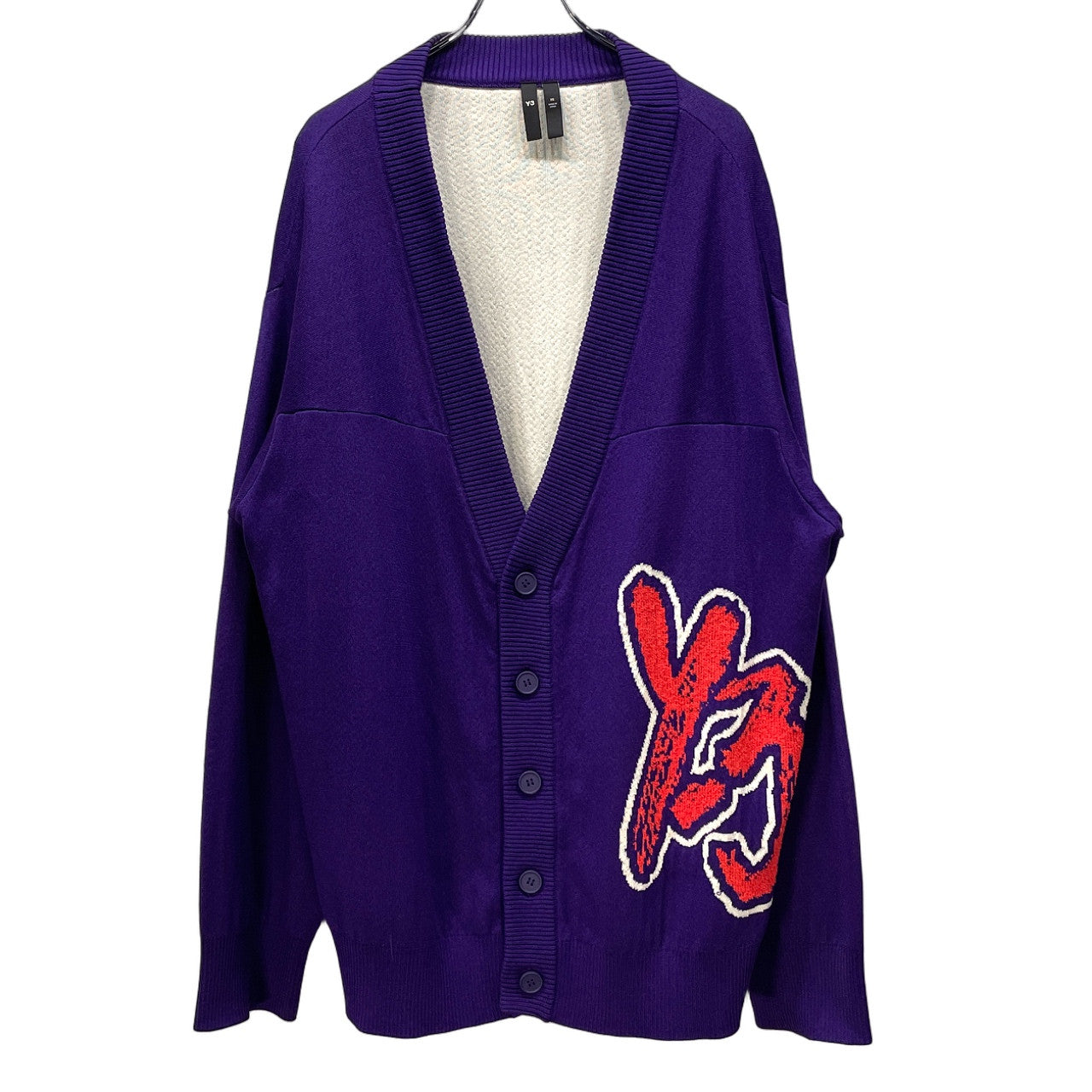 Y-3 LOGO KNIT CARDIGAN ロゴジャカードオーバーサイズニットカーディガン トップス Yohji Yamamoto adidas ワイスリー ヨウジヤマモト アディダス メンズ レディース ユニセックス