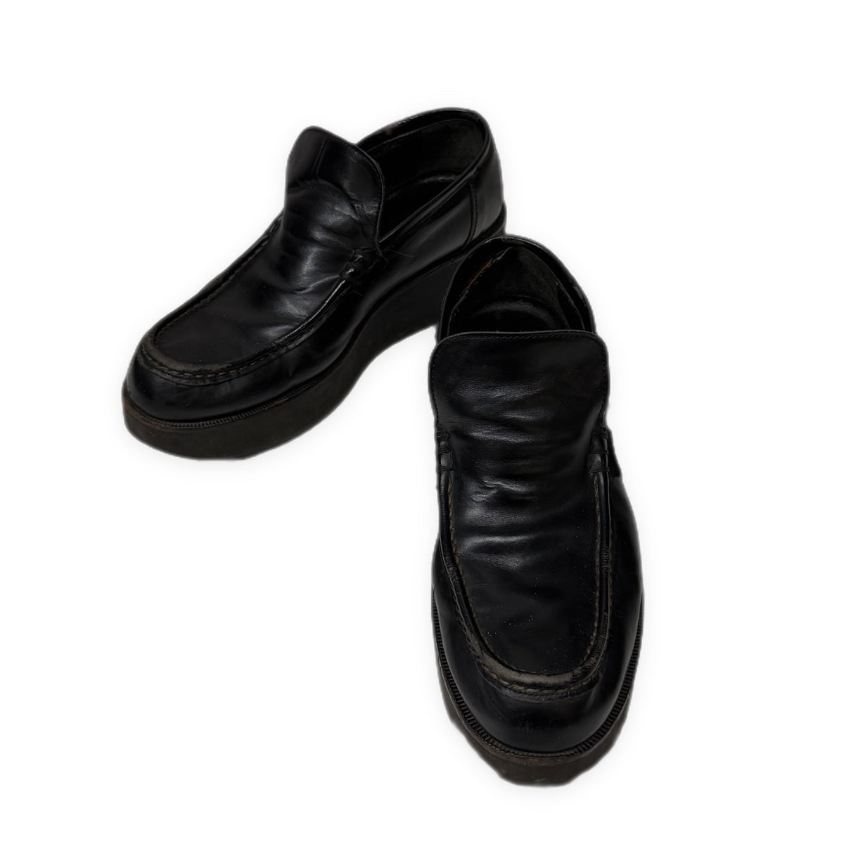 Y's ガラスレザープラットフォームローファー シューズ 厚底 ブーツ Yohji Yamamoto Femme ヨウジヤマモトファム ワイズ レディース