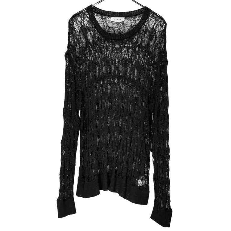 TAAKK 24SS TAPE YARN PULLOVER KNIT テープヤーンプルオーバーメッシュニットセーター 鍵編み トップス シースルー TA24SS-KN042 定価30,800円