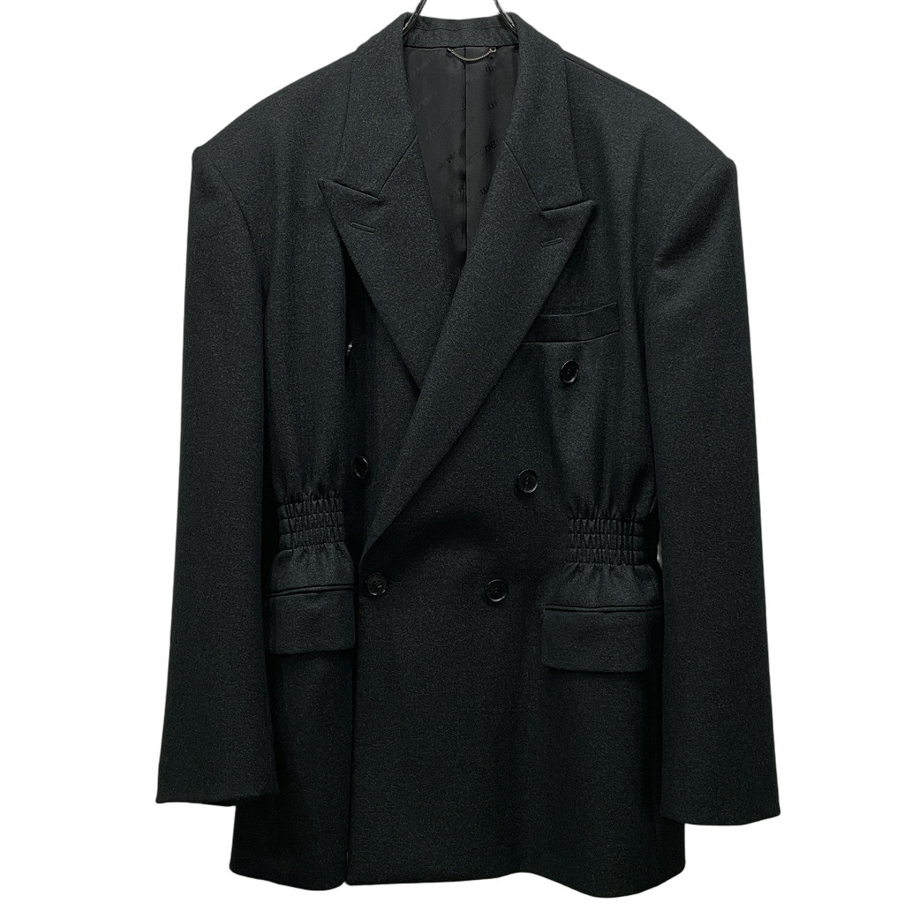 JOHN LAWRENCE SULLIVAN 20AW WAIST GATHERED JACKET ウエストギャザーダブルブレストテーラードジャケット ブレザー ブルゾン コート アウター 定価110,000円 ジョンローレンスサリバン メンズ