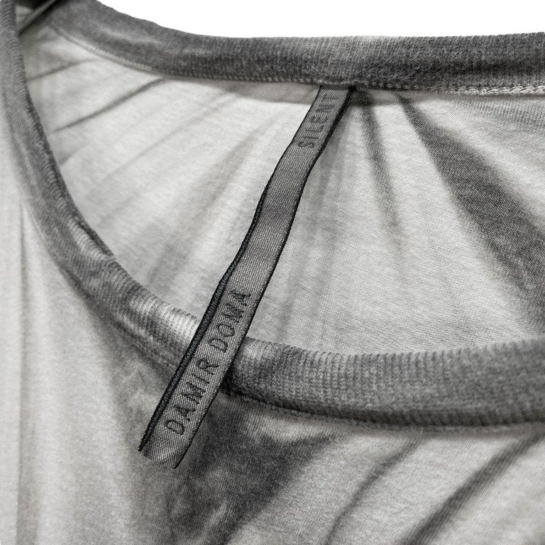 SILENT DAMIR DOMA ムラ染めカットオフパイピングカットソー Tシャツ Tee T-shirt トップス 半袖 サイレント ダミールドーマ ダミールドマ メンズ レディース ユニセックス