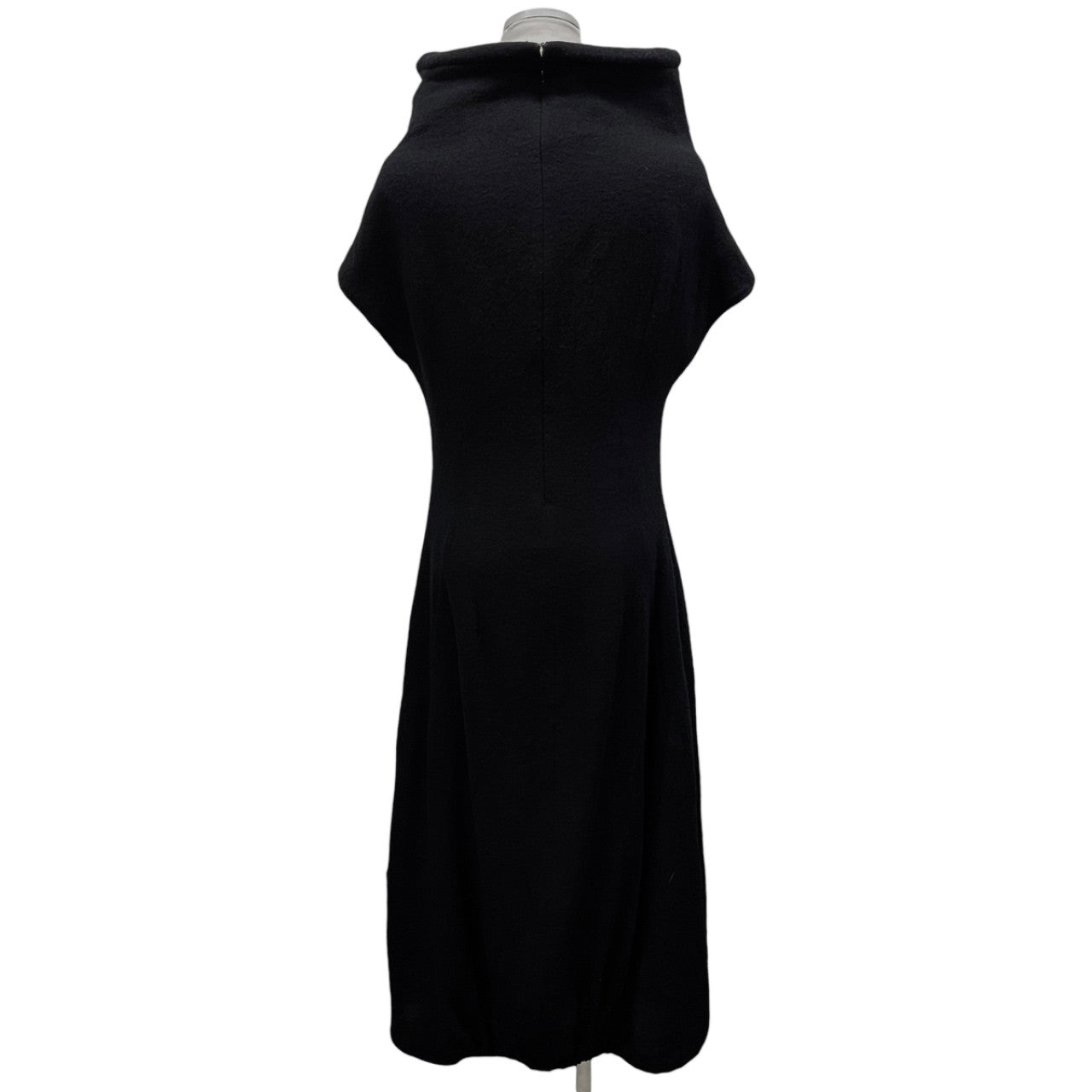 WXYZ Yohji Yamamoto ウールフラノオフネックゴムシャーリングノースリーブロングワンピース Archive 80s 90s ギャザー トップス アウター ヨウジヤマモト レディース