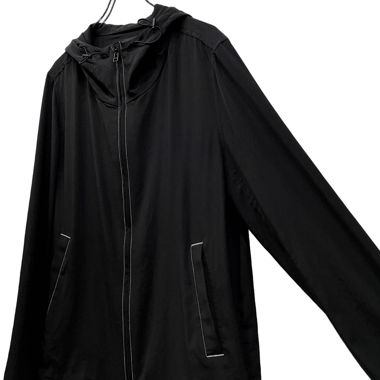 WILDSIDE Yohji Yamamoto 25AW Ta/Pe Crepe de Chine Shell Parka トリアセテートポリエステルクレープデシンハイネックダブルジップブルゾン ジャケット コート アウター 定価61,600円 ワイルドサイド ヨウジヤマモト