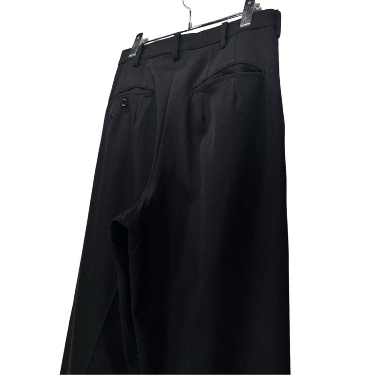 Yohji Yamamoto Pour Homme ウールギャバジン2タックテーパードパンツ スラックス トラウザーズ Archive 80s 90s 丸文字ロゴ 初期 ボトムス ヨウジヤマモトプールオム メンズ