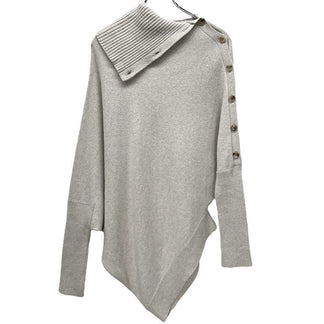 Y's スクエアシルエットサイドボタンアップハイネックニットセーター 変形 トップス ドルマン Yohji Yamamoto Femme ヨウジヤマモトファム ワイズ レディース
