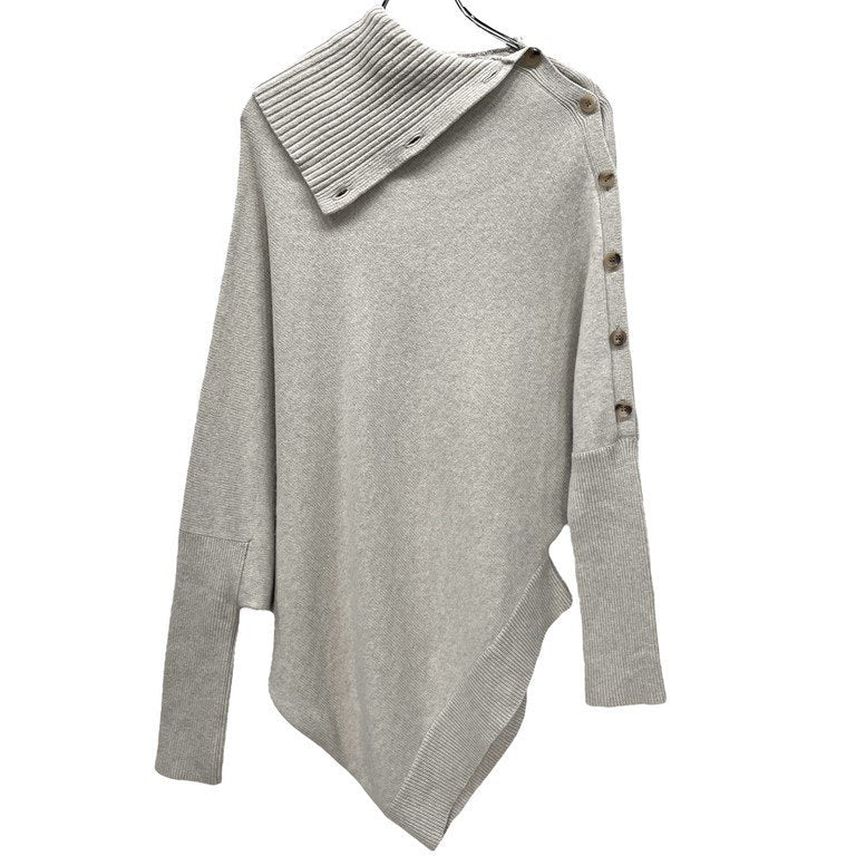 Y's スクエアシルエットサイドボタンアップハイネックニットセーター 変形 トップス ドルマン Yohji Yamamoto Femme ヨウジヤマモトファム ワイズ レディース