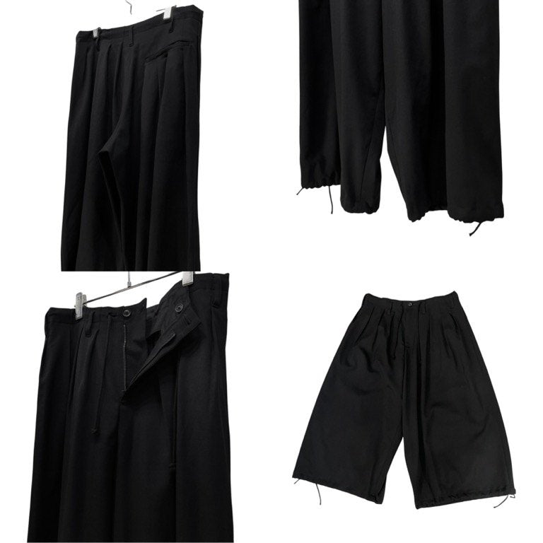 Yohji Yamamoto Pour Homme 19AW STRETCH TWILL BALLOON PANTS ウールストレッチツイルバルーンパンツ ボトムス BLACK Scandal ヨウジヤマモトプールオム メンズ