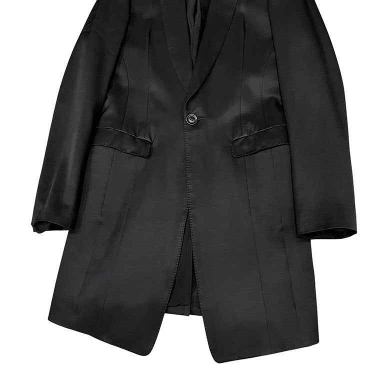 JULIUS 10AW コットンキュプラカルゼ1Bチェスターコート ロングテーラードジャケット goth_ik; ブルゾン アウター ユリウス メンズ