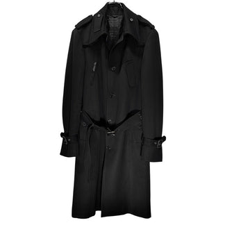 CoSTUME NATIONAL HOMME 05AW レザーベルトループウールミリタリーコート Archive 00s ジャケット ブルゾン アウター コスチュームナショナル メンズ
