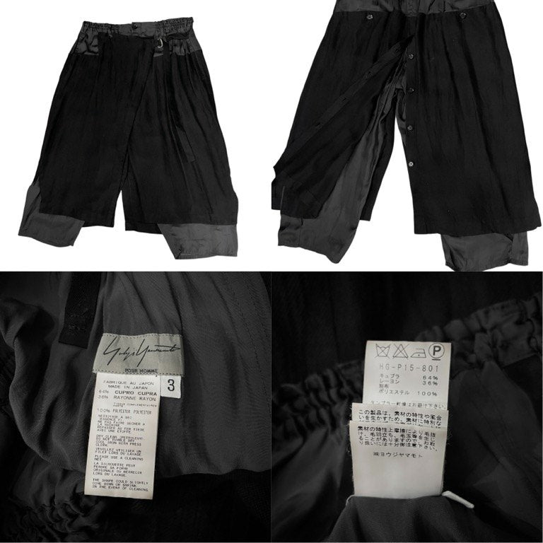 Yohji Yamamoto Pour Homme 14SS キュプラレーヨン切替クロップドラップパンツ LOOK 8 Archive ボトムス ヨウジヤマモトプールオム メンズ
