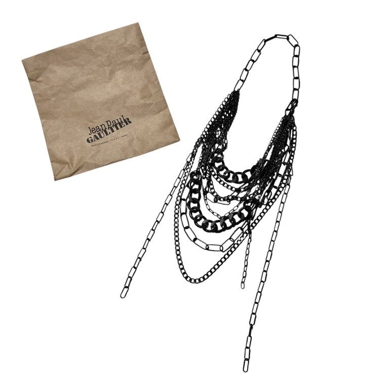 Jean Paul GAULTIER マルチチェーンドレープネックレス 一点物 激レア 希少 Archive 90s 00s JPG 未使用 ペンダント アクセサリー ジャンポールゴルチエ メンズ レディース ユニセックス