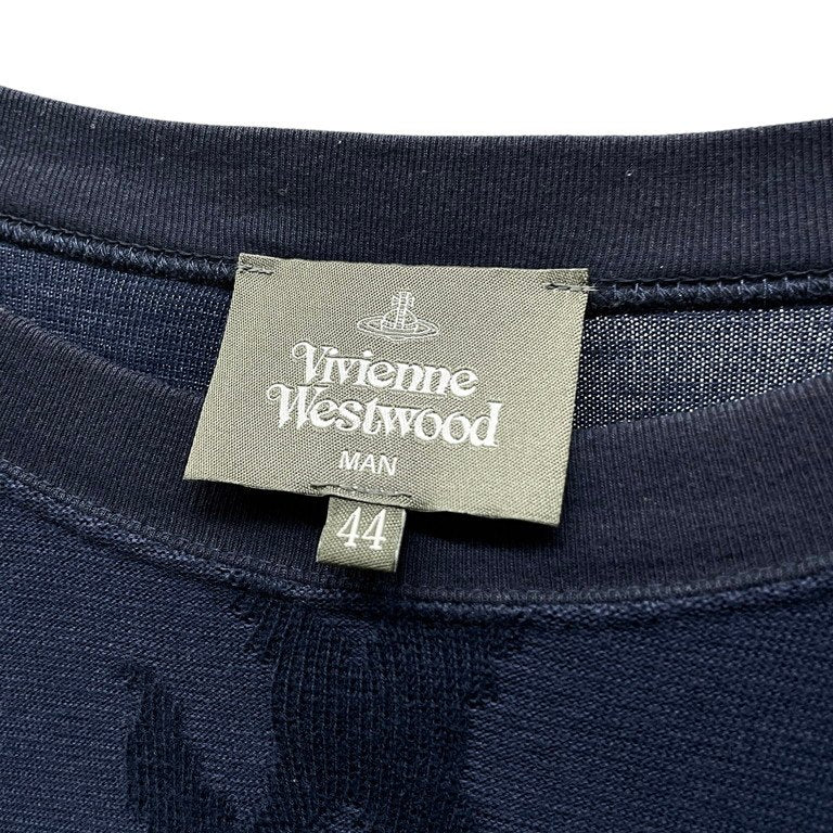 Vivienne Westwood MAN 21SS 総柄コットンジャカードリブTシャツ スウェットトップス カットソー Tee T-shirt オーブ 刺繍 スクイグル ヴィヴィアンウエストウッド マン メンズ