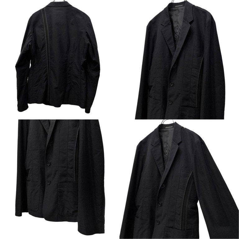 Yohji Yamamoto Pour Homme 16SS コットンギャバジンパイピングストライプセットアップスーツ LOOK1 縦線 切替 Archive テーラードジャケット サルエルパンツ ヨウジヤマモトプールオム メンズ