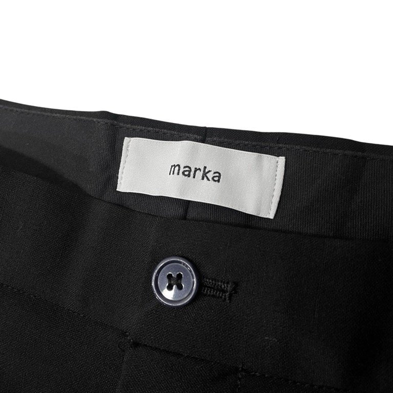marka 2TUCK SLIM TAPERED FIT ウールモヘヤスリムテーパードフィットパンツ スラックス トラウザーズ ボトムス モヘア 定価28,600円 マーカ メンズ