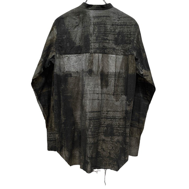 ROGGYKEI グラフィックプリントカットオフバンドカラーシャツ ブラウス トップス ノーカラー ロギーケイ メンズ レディース ユニセックス