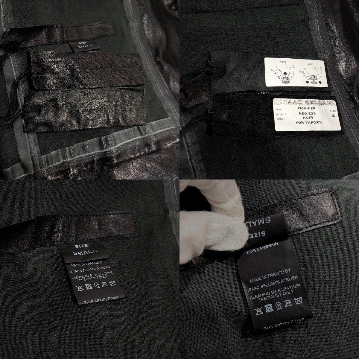 ISAAC SELLAM 25SS PIONNIER STRETCH LEATHER JACKET ラムレザーバックステープルオーバーロックシームテープテーラードジャケット PSLCBL-NOIR アイザックセラム メンズ