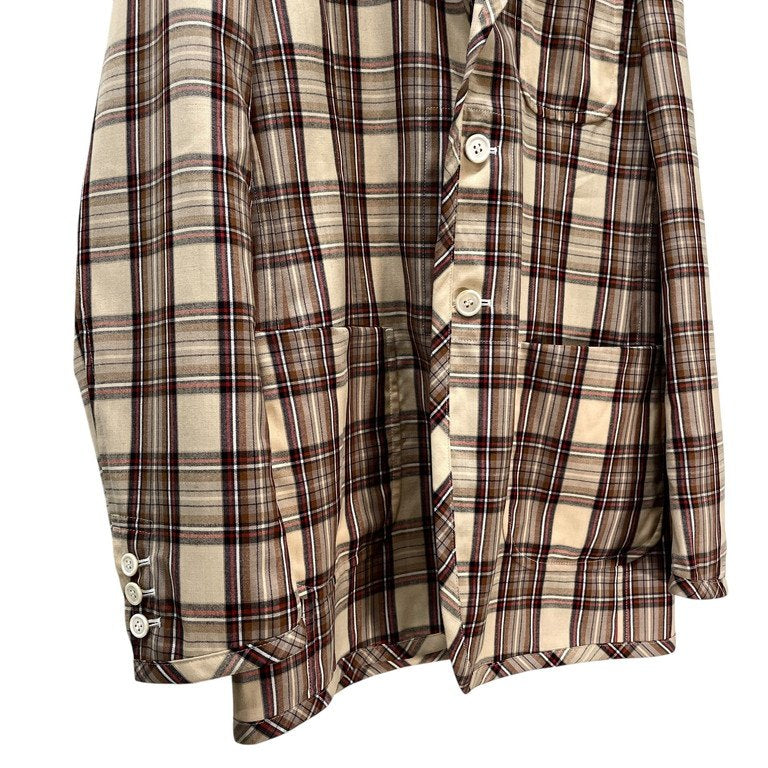 COMME des GARCONS HOMME PLUS 14SS チェック2Bパイピングテーラードジャケット Archive 孵化期 Hatching スタンドカラー ブレザー ブルゾン コート アウター コムデギャルソンオムプリュス メンズ