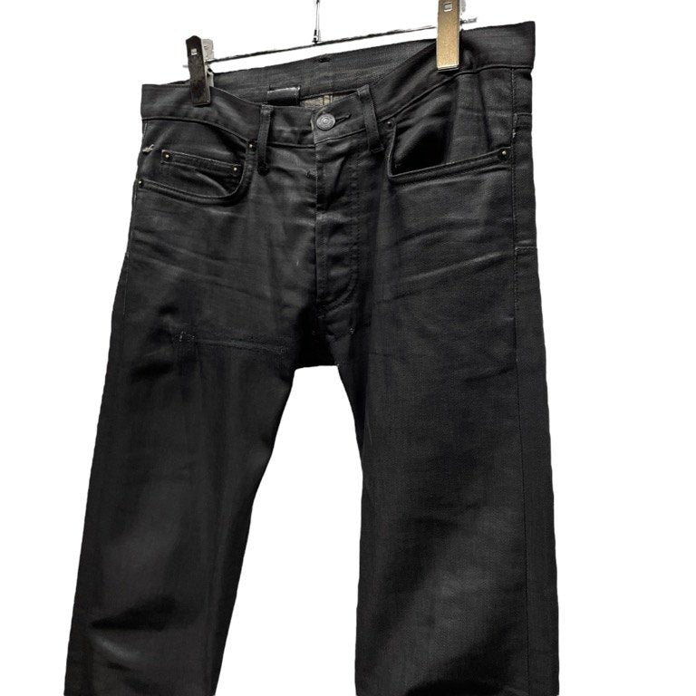 Dior Homme ブラックデニムコーティングストレッチスキニーパンツ ボトムス Archive 00s ディオールオム メンズ