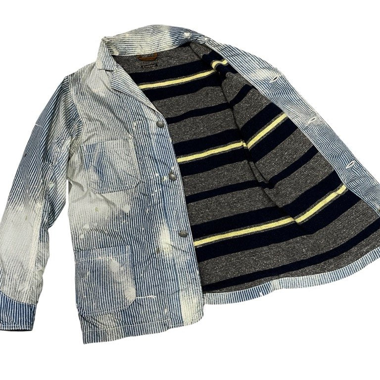 KAPITAL ヒッコリーストライプ転写プリントブランケットライナーナイロンジャケット ブルゾン コート アウター Archive キャピタル メンズ レディース ユニセックス