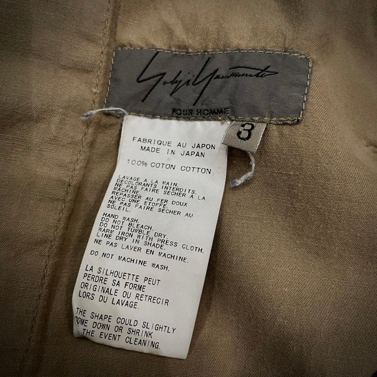 Yohji Yamamoto Pour Homme 12SS コットン製品染めライトキャンバスドローストリングワイドイージーパンツ ボトムス テーパード ヨウジヤマモトプールオム メンズ