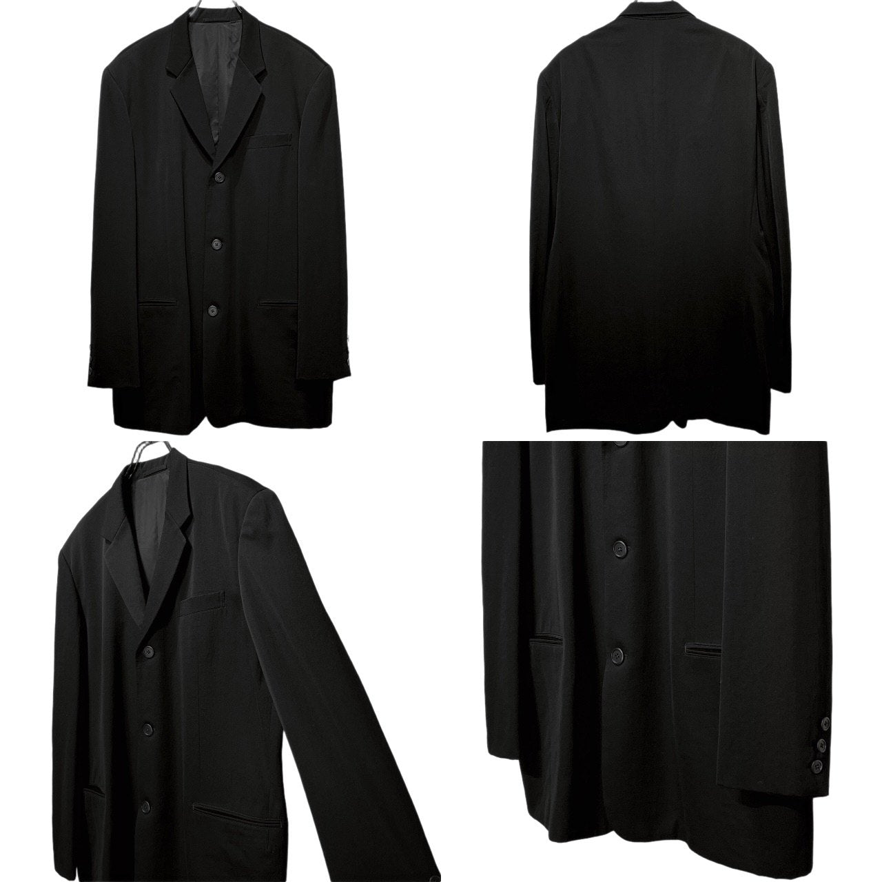 Y's for men ウールギャバジンセットアップスーツ 3Bテーラードジャケット 2タックワイドテーパードパンツ スラックス トラウザーズ Archive 90s Yohji Yamamoto Pour Homme ヨウジヤマモトプールオム ワイズフォーメン メンズ