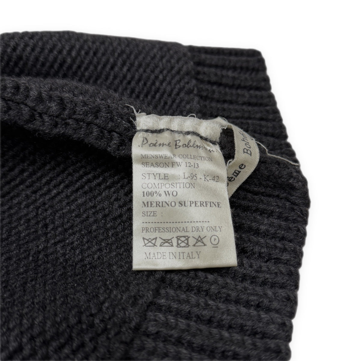 Poeme Bohemien 12AW スーパーファインメリノウールニットキャップ 帽子 ビーニー 12FW ポエムボヘミアン メンズ