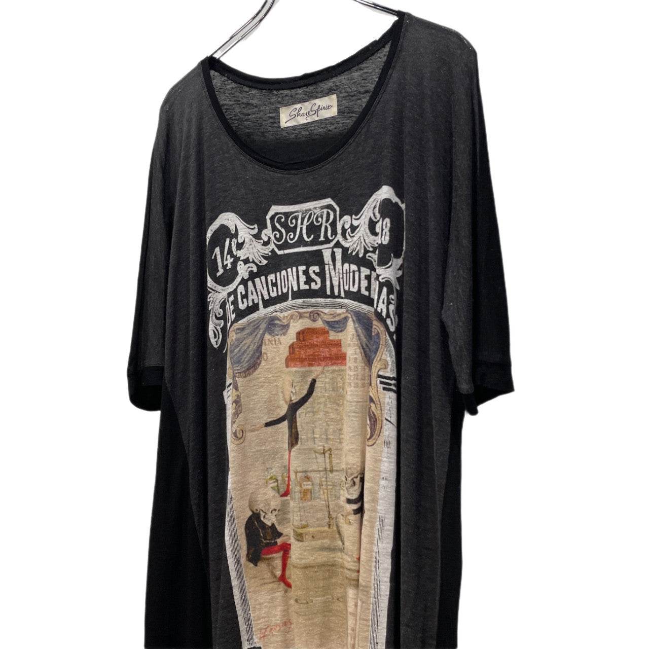SHARE SPIRIT レーヨンリネンスカルプリントドルマンオーバーサイズカットソー Tシャツ トップス Tee T-shirt Y2K シェアスピリット メンズ