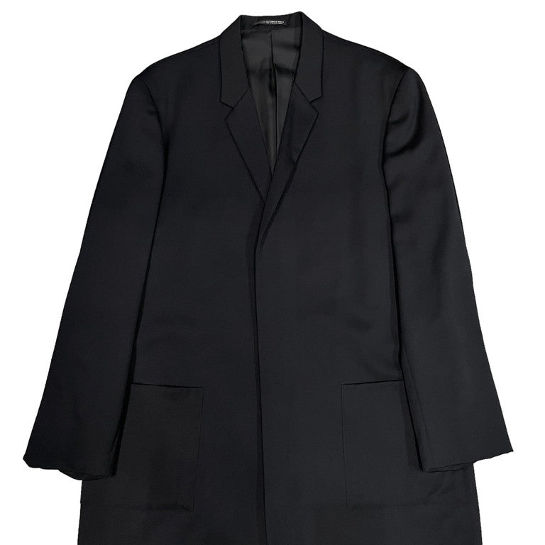 Yohji Yamamoto Pour Homme 99AW ウールギャバジンボタンレスロングテーラードジャケット LOOK4 ジプシー期 Archive 90s ヨウジヤマモトプールオム メンズ